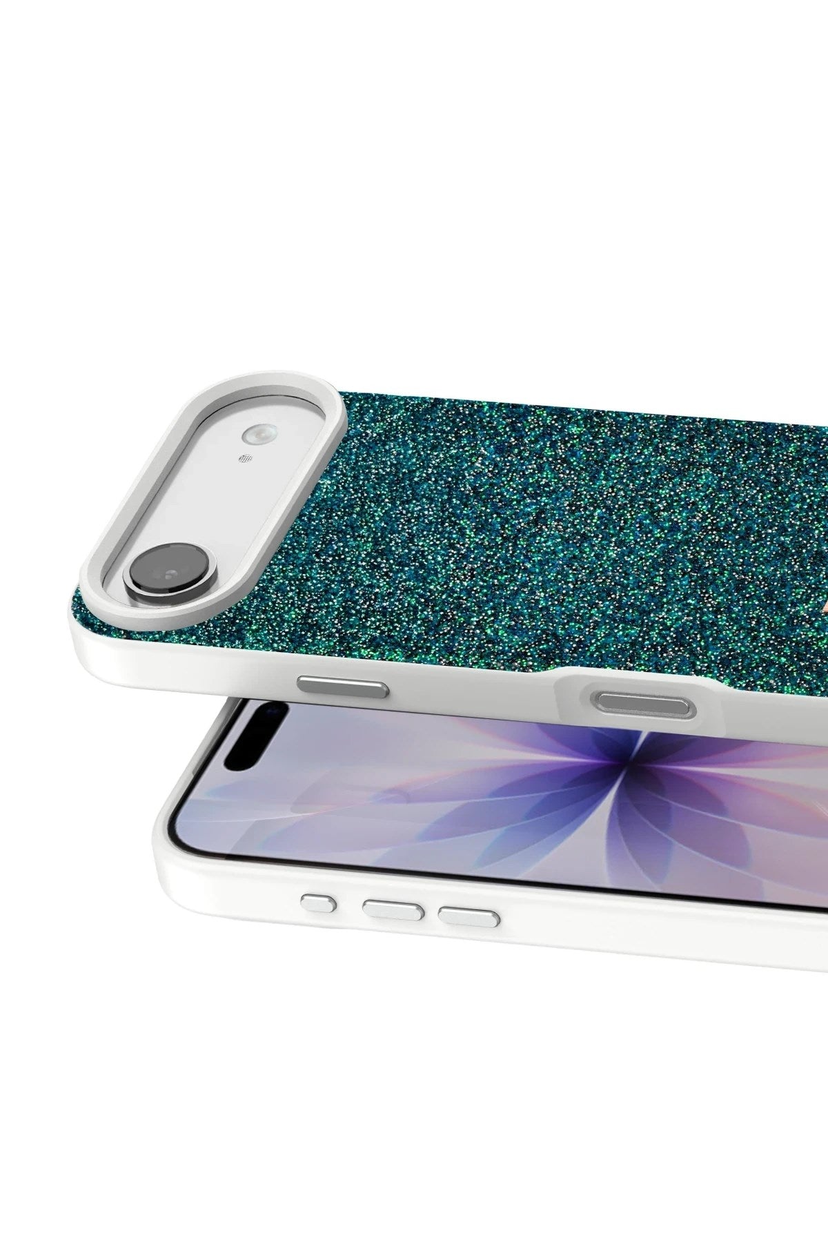 Mey İthalat® iPhone 17 Air Bright Simli Kapak - Koyu Yeşil