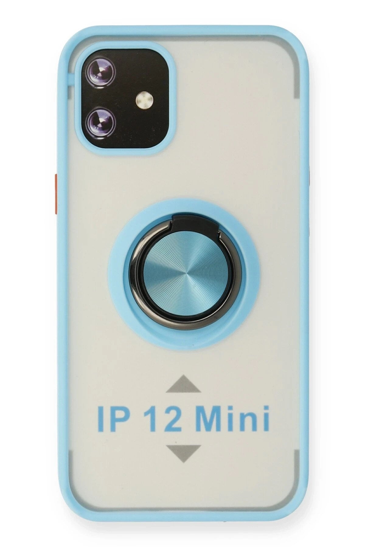 Mey İthalat® iPhone 12 Mini Kılıf Montreal Yüzüklü Silikon Kapak - Buz Mavi
