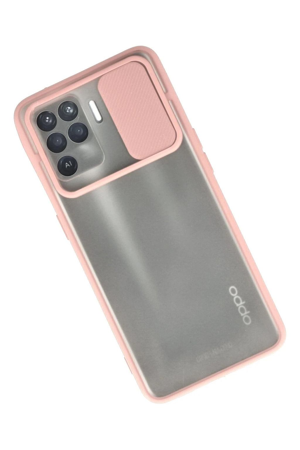 Mey İthalat® Reno 5 Lite Kılıf Palm Buzlu Kamera Sürgülü Silikon - Pembe