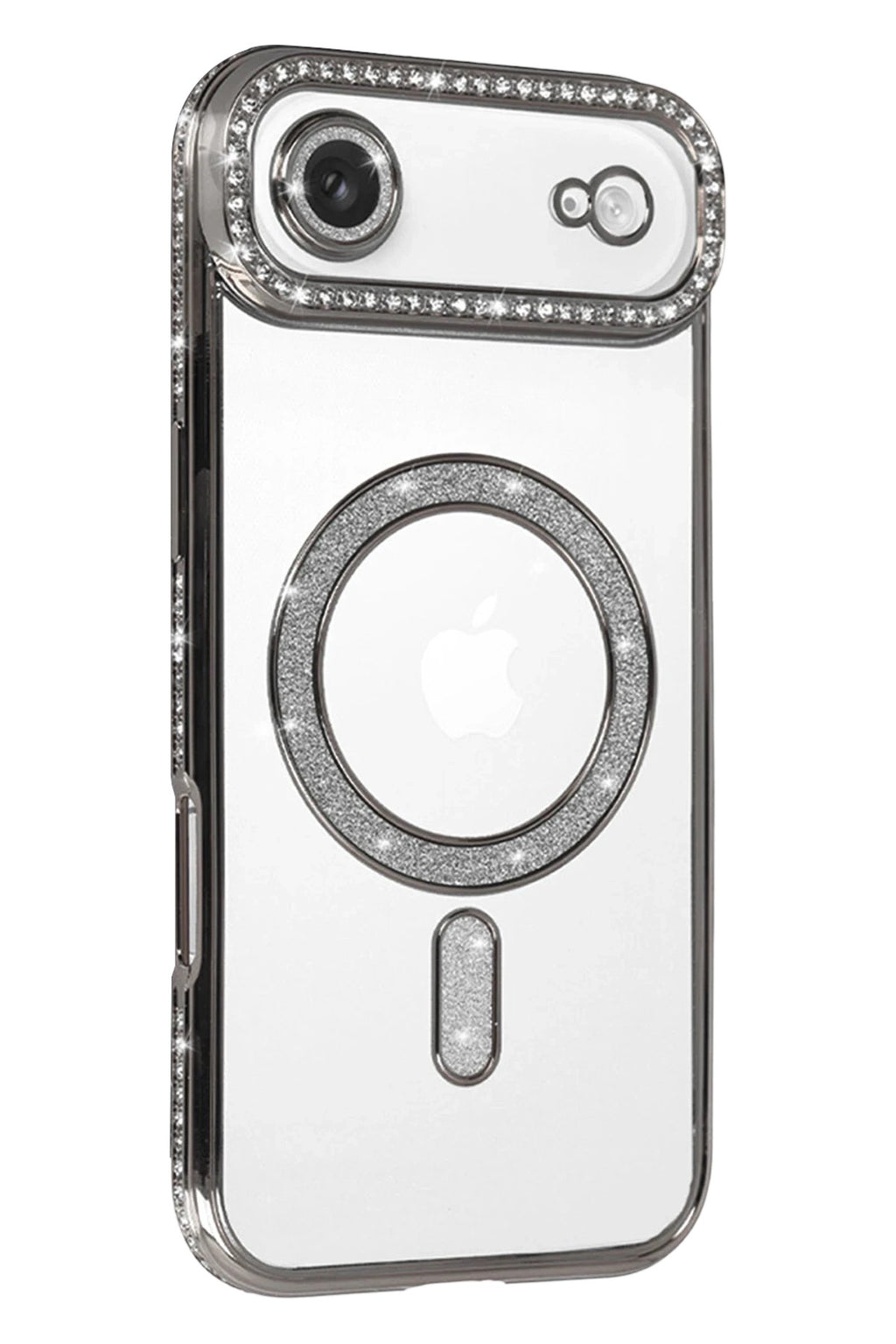 Mey İthalat® iPhone 17 Air Joke Simli Magneticsafe Kılıf - Gümüş