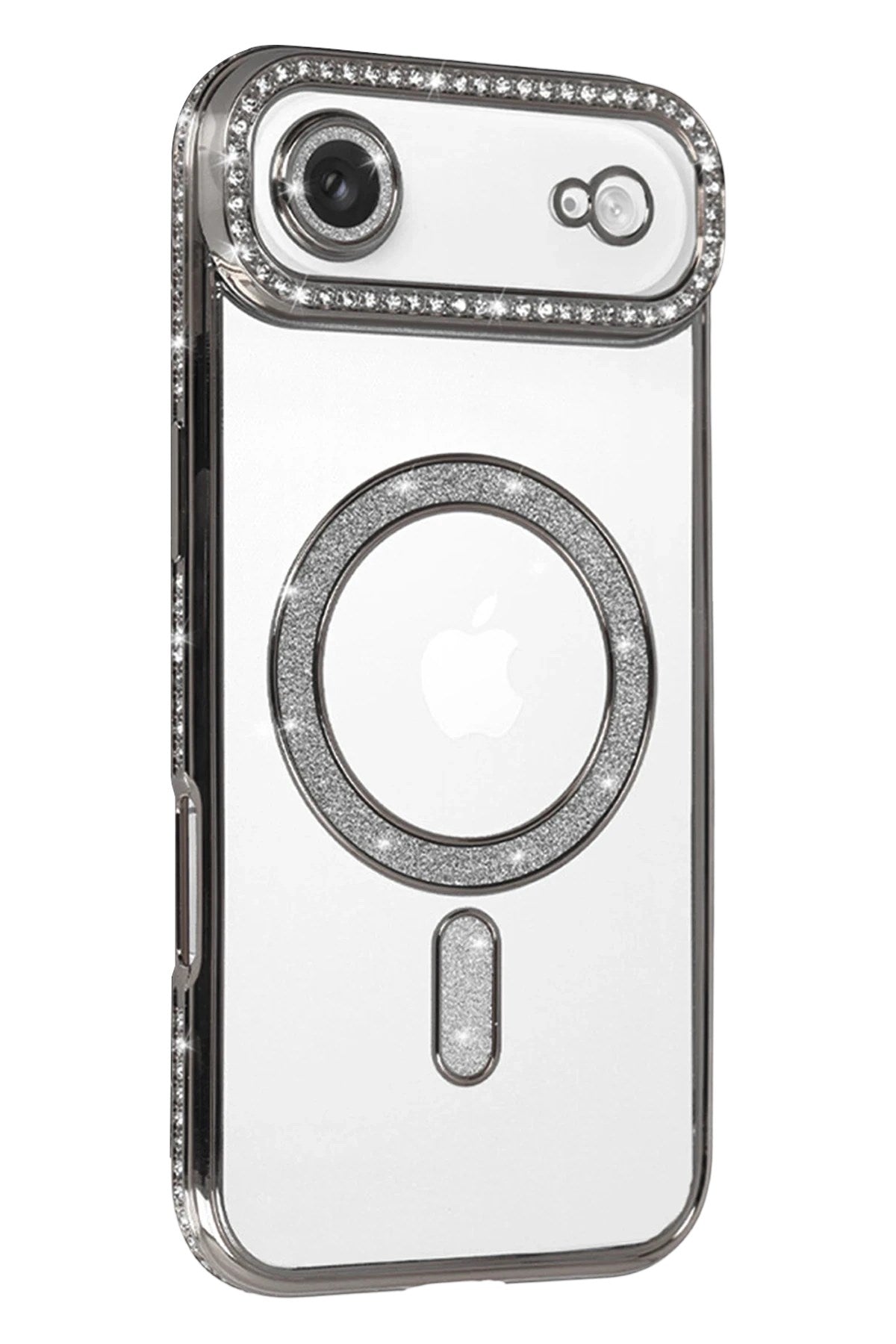 Mey İthalat® iPhone 17 Air Joke Simli Magneticsafe Kılıf - Gümüş