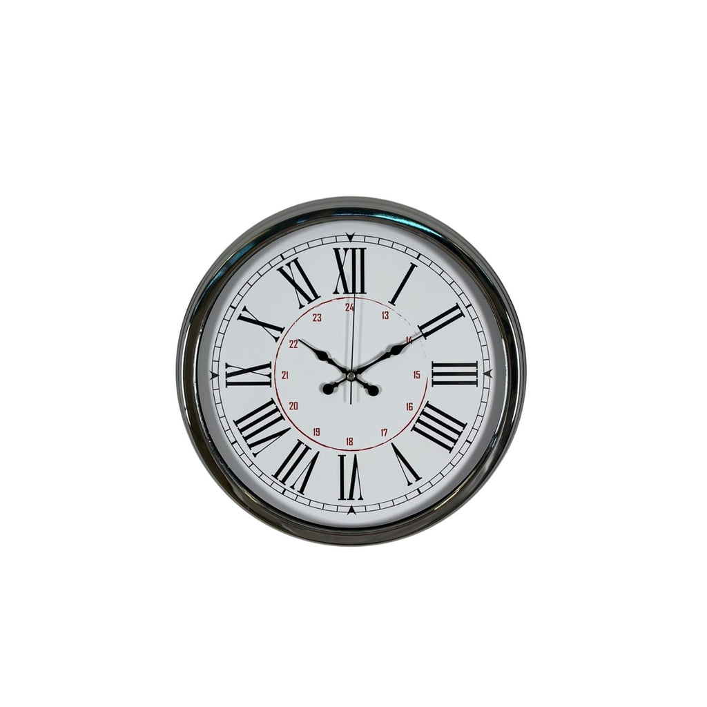 Silver Elegance 40 Cm Krom Metal Duvar Saati