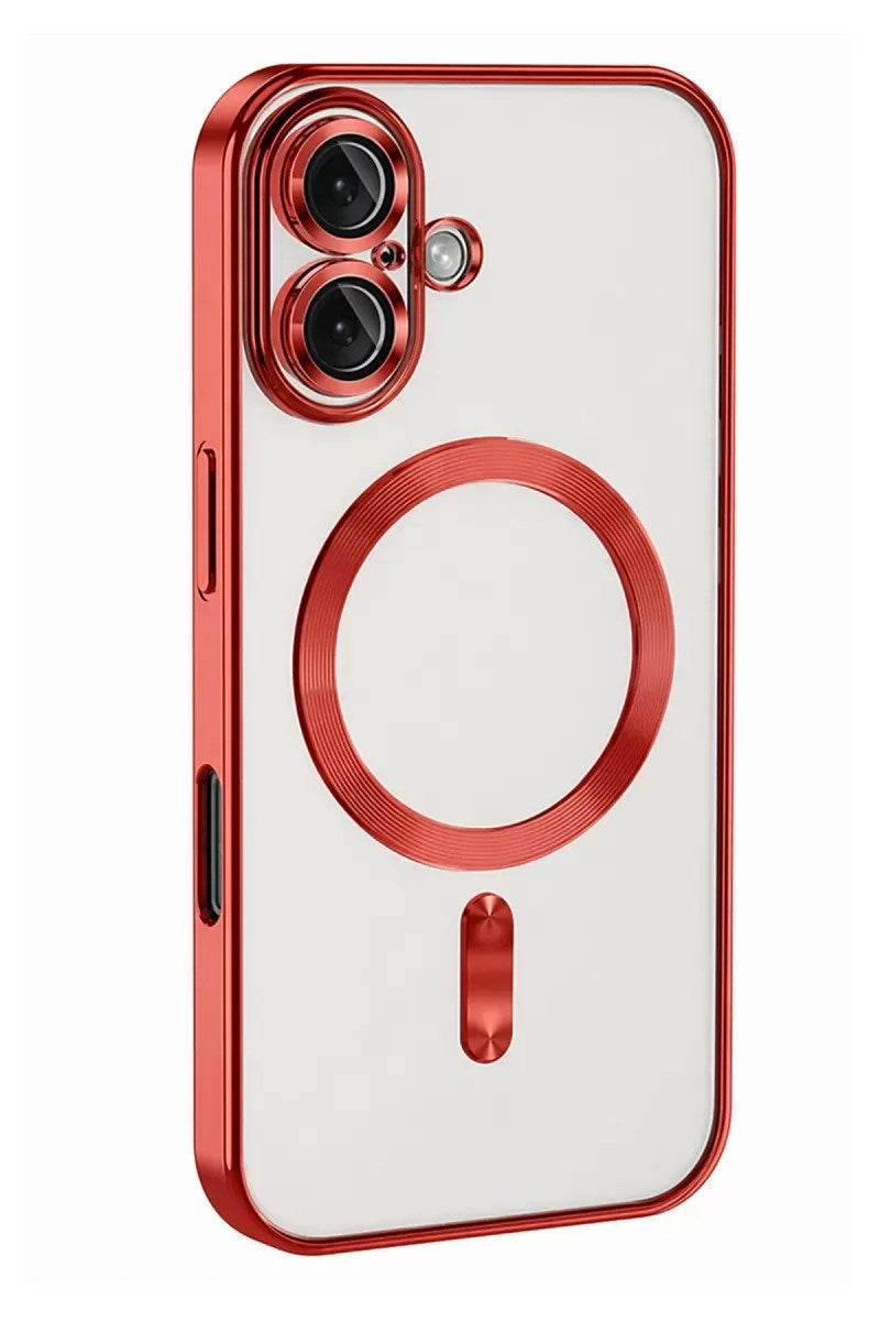 Mey İthalat® iPhone 16 Kılıf Kross Magneticsafe Kapak - Kırmızı