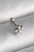 Mey İthalat® 316L Çelik Gümüş Renk Zirkon Taşlı Çiçek Model Tragus Piercing