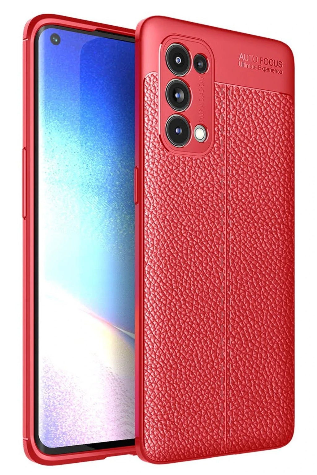 Mey İthalat® Reno 5 Pro Kılıf Auto Focus Kapak - Kırmızı