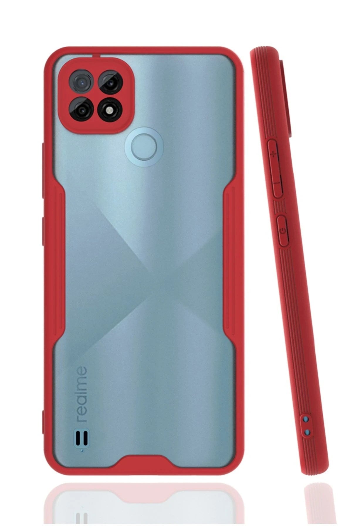 Mey İthalat® Realme C21 Kılıf Platin Silikon - Kırmızı
