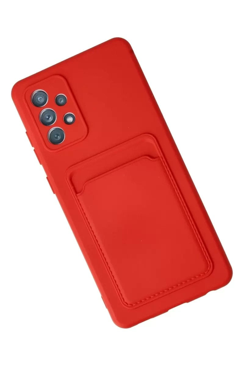 Mey İthalat® Samsung Galaxy A32 Kılıf Kelvin Kartvizitli Silikon - Kırmızı