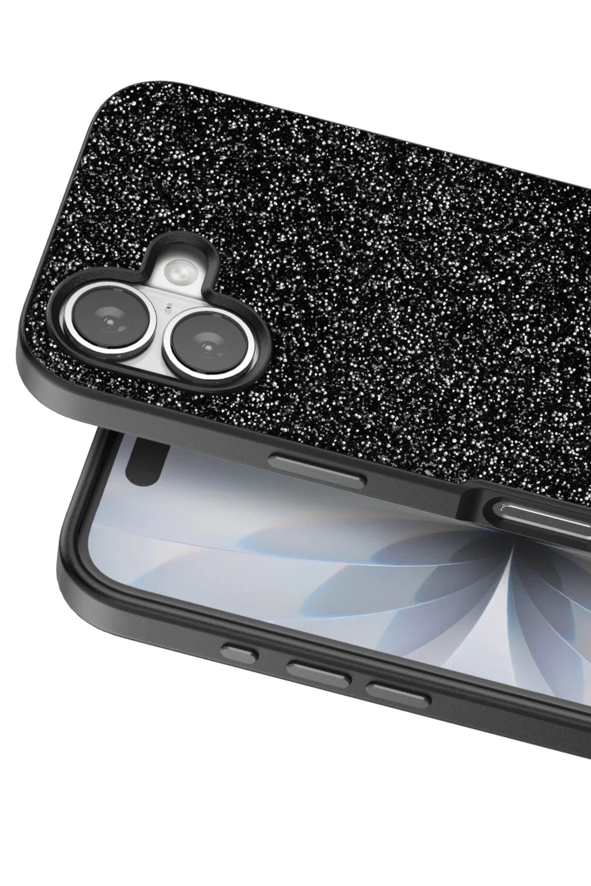 Mey İthalat® iPhone 17 Bright Simli Kapak - Siyah