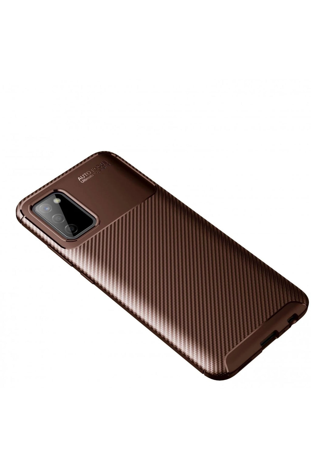Mey İthalat® Samsung Galaxy A02S Kılıf Auto Focus Karbon Kapak - Kahverengi