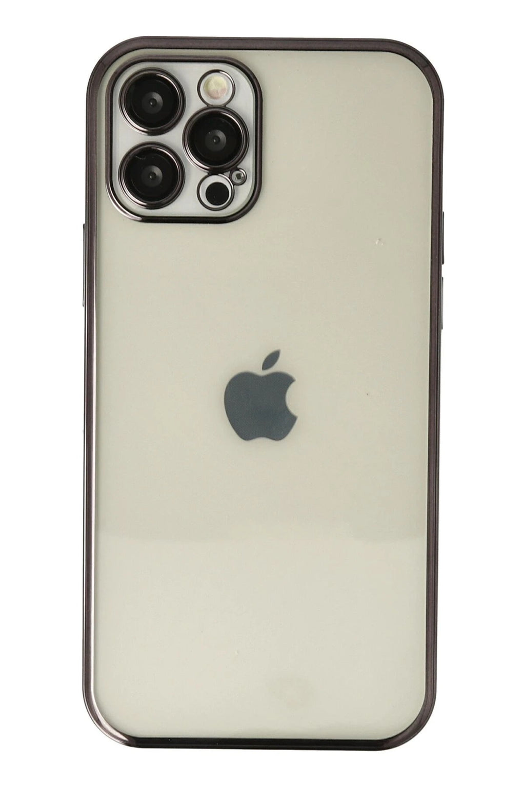 Mey İthalat® iPhone 12 Pro Max Kılıf Lensli Silikon - Siyah