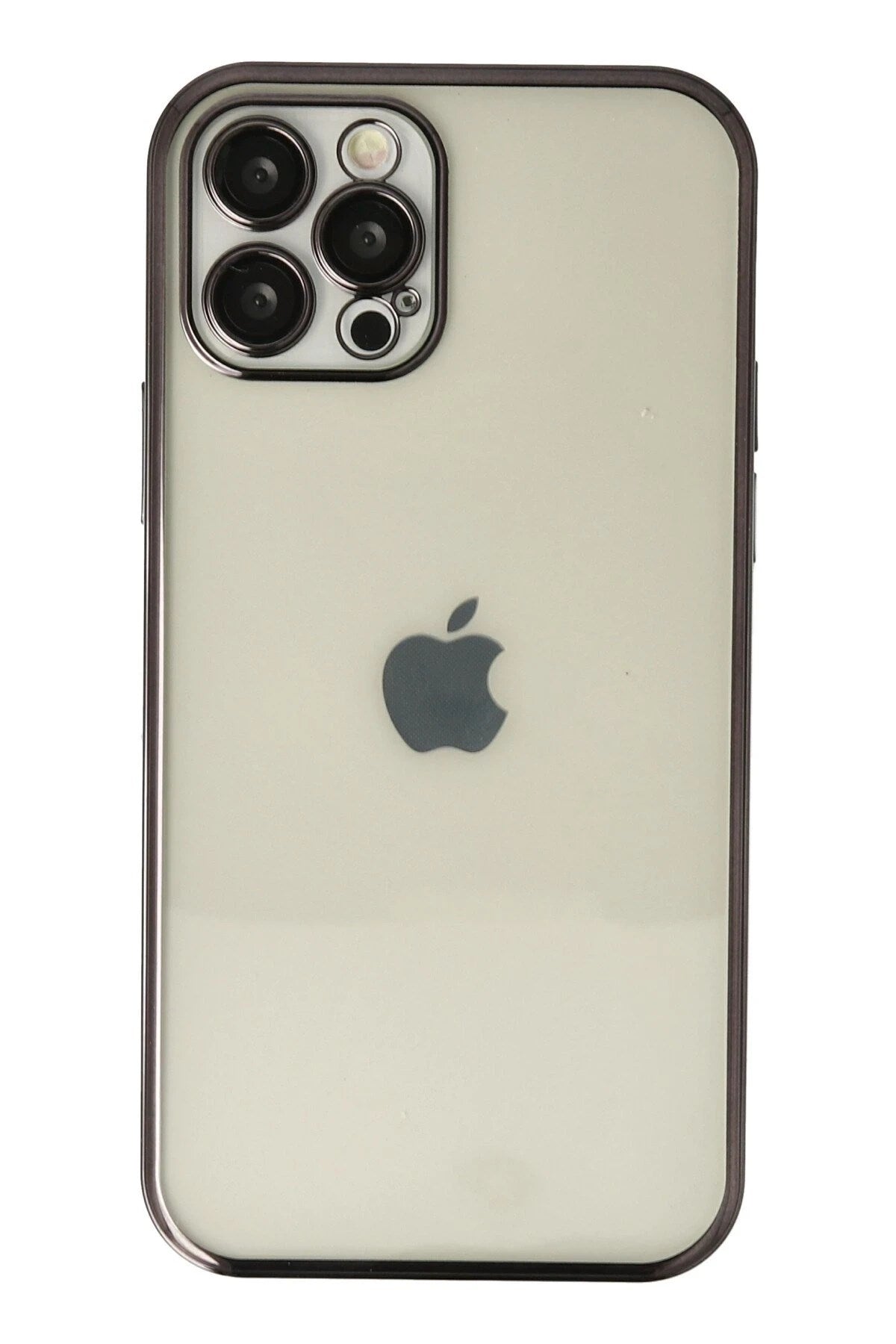 Mey İthalat® iPhone 12 Pro Max Kılıf Lensli Silikon - Siyah