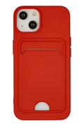 Mey İthalat® iPhone 14 Plus Kılıf Kelvin Kartvizitli Silikon - Kırmızı
