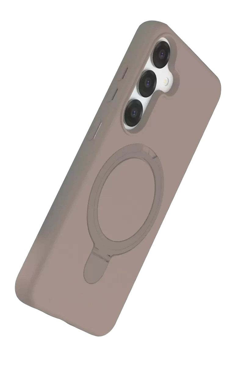 Mey İthalat® Samsung Galaxy S25 Regal Magsafe Standlı Kapak - Çöl Titanyum