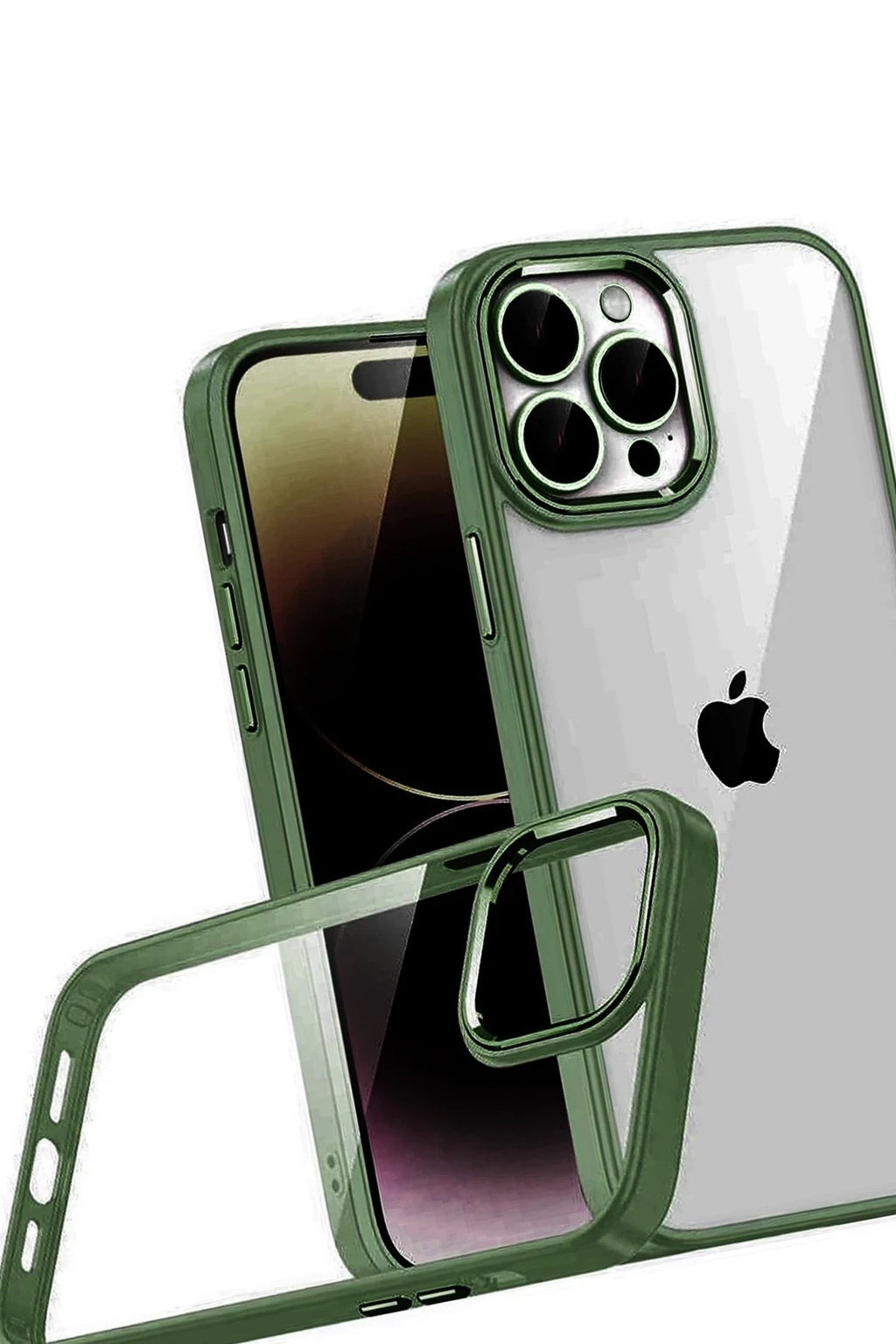 Mey İthalat® iPhone 15 Pro Max Lensli Silikon - Yeşil