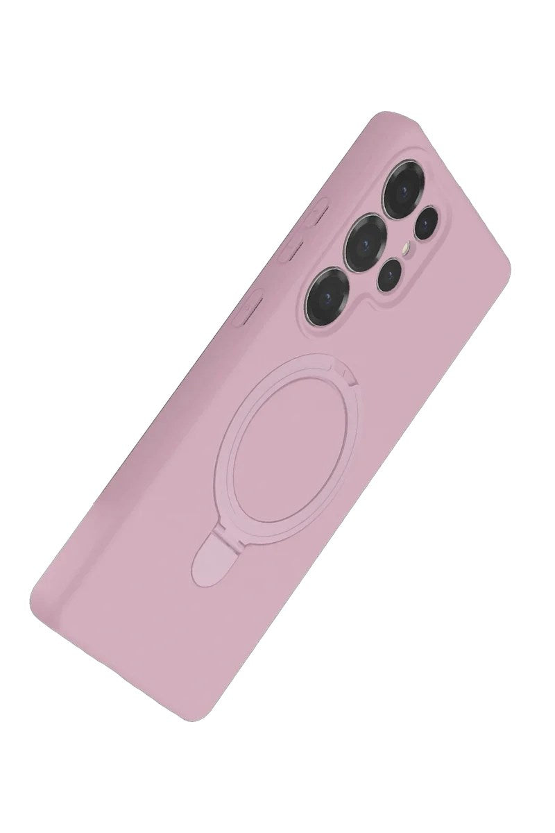 Mey İthalat® Samsung Galaxy S23 Ultra Regal Magsafe Standlı Kapak - Açık Pembe