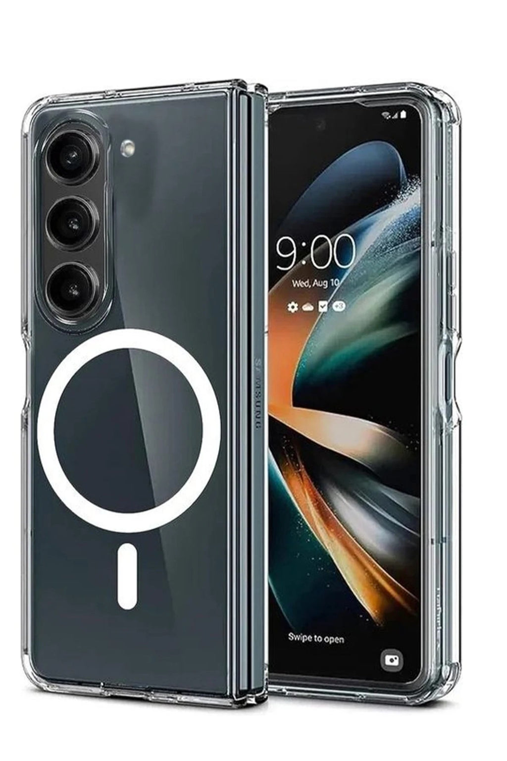 Mey İthalat® Samsung Galaxy Z Fold 6 Kılıf Magneticsafe Şeffaf Silikon - Şeffaf