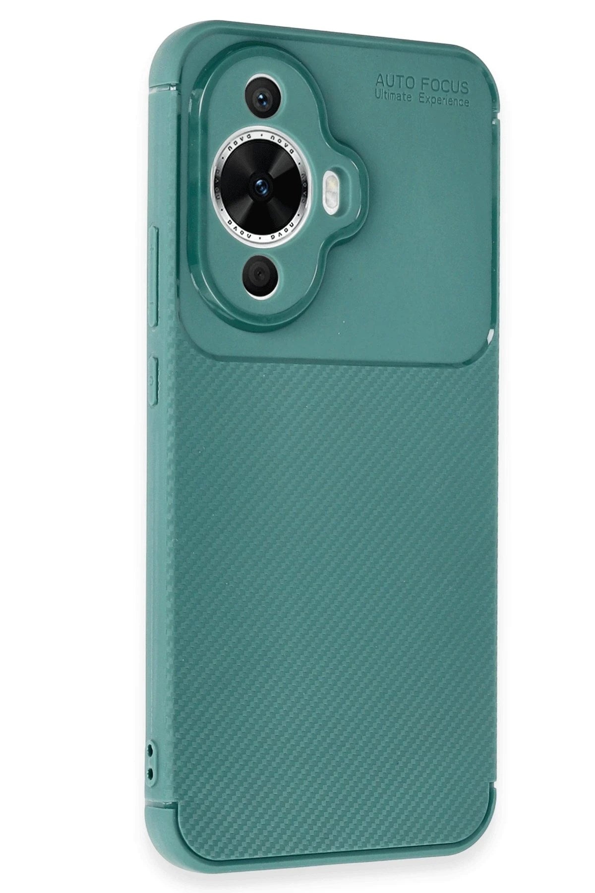 Mey İthalat® Huawei Nova 12S Kılıf Auto Focus Karbon Kapak - Koyu Yeşil