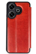 Mey İthalat® Redmi 13 4G Kılıf Flip Cover - Kırmızı
