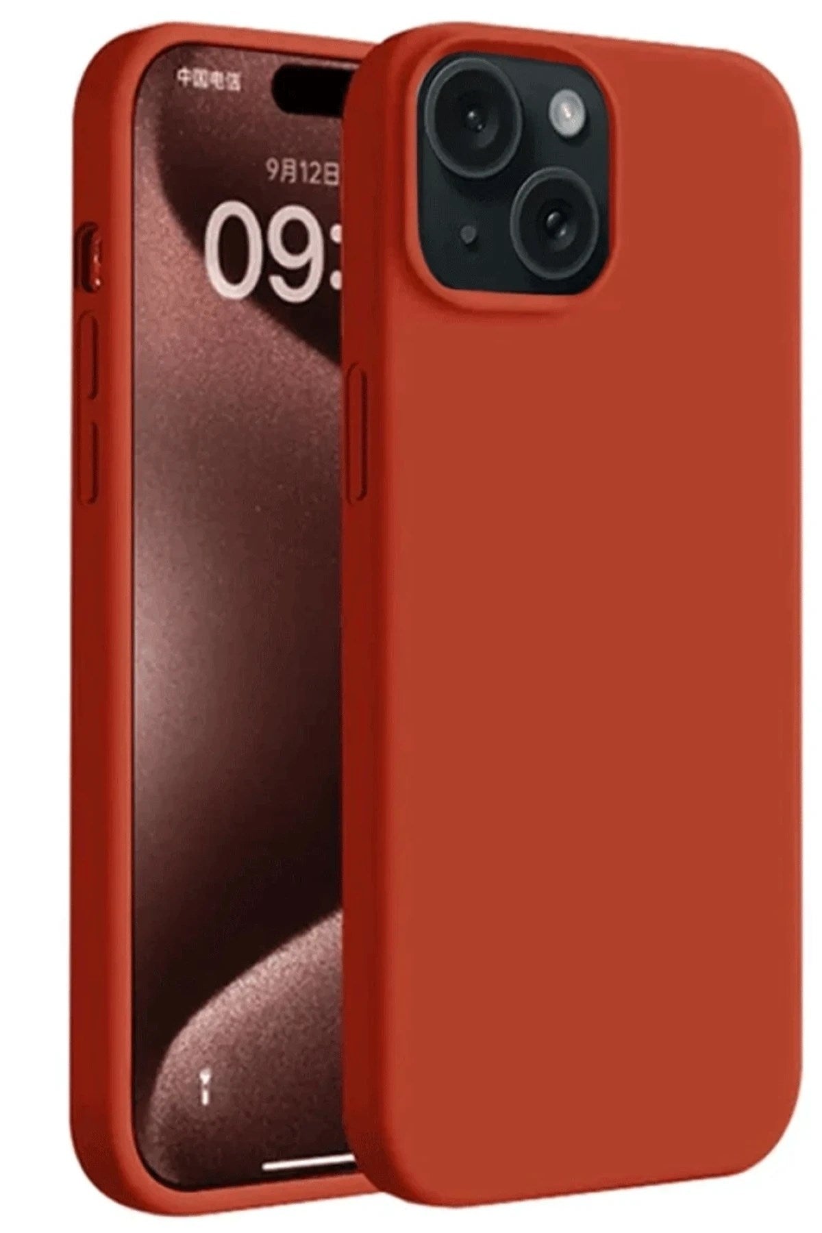 Mey İthalat® iPhone 15 Kılıf First Silikon - Kırmızı