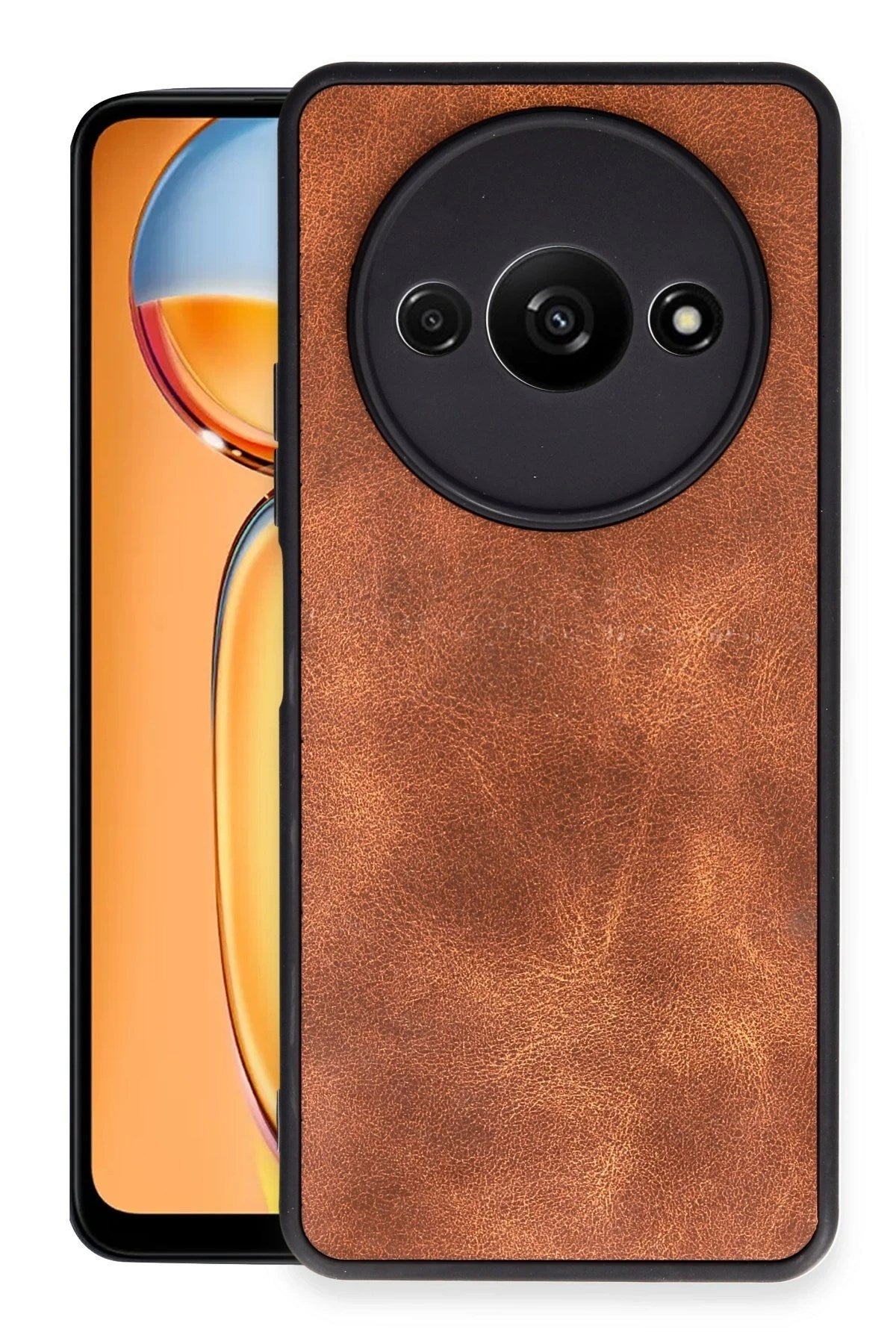 Mey İthalat® Redmi A3 4G Kılıf Aras Deri Kapak - Taba