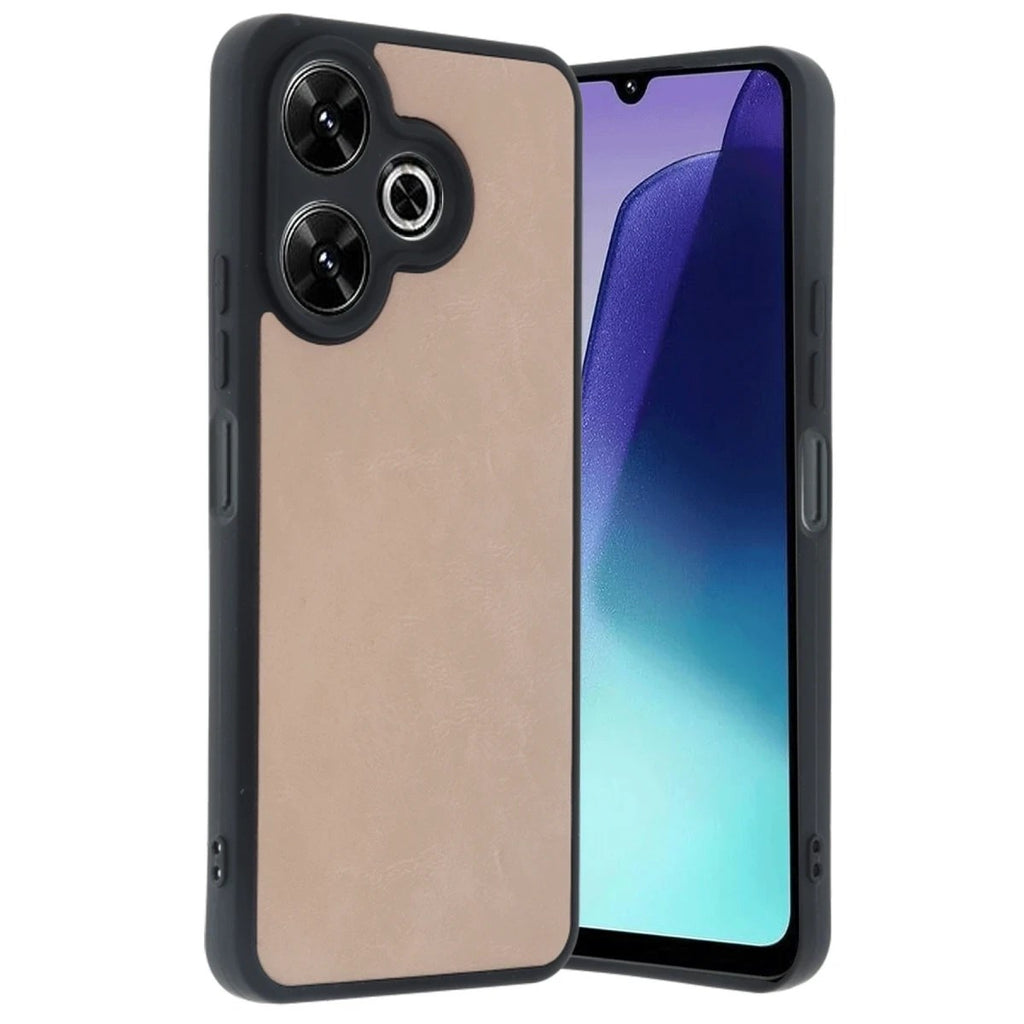Mey İthalat® Redmi 13 4G Kılıf Aras Deri Kapak - Pudra