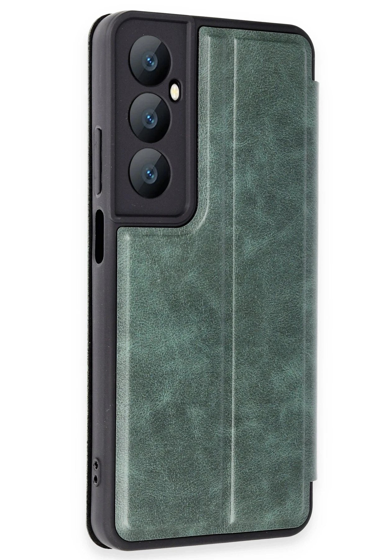 Mey İthalat® Realme C65 Kılıf Flip Cover - Koyu Yeşil