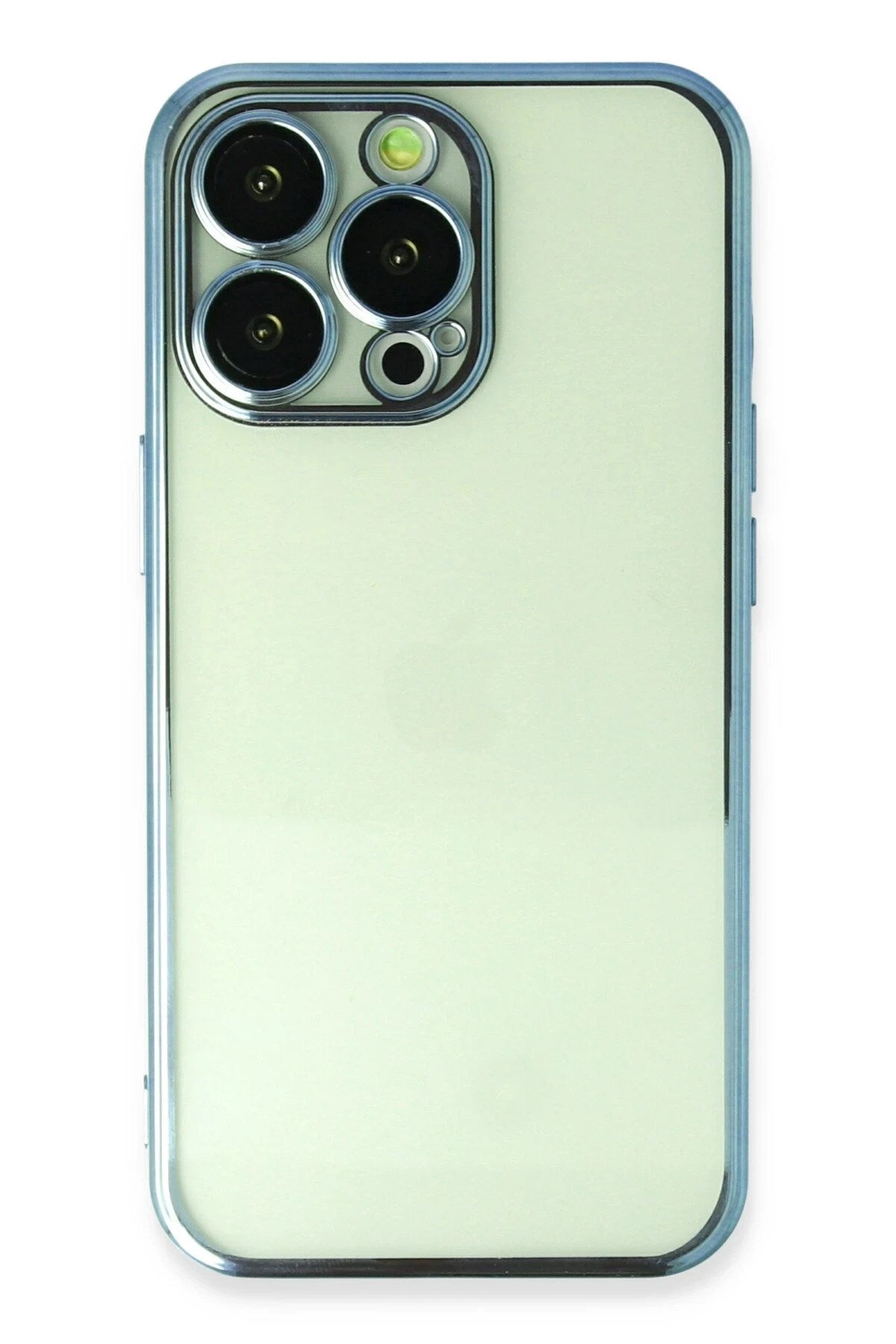 Mey İthalat® iPhone 14 Pro Kılıf Lensli Silikon - Açık Mavi