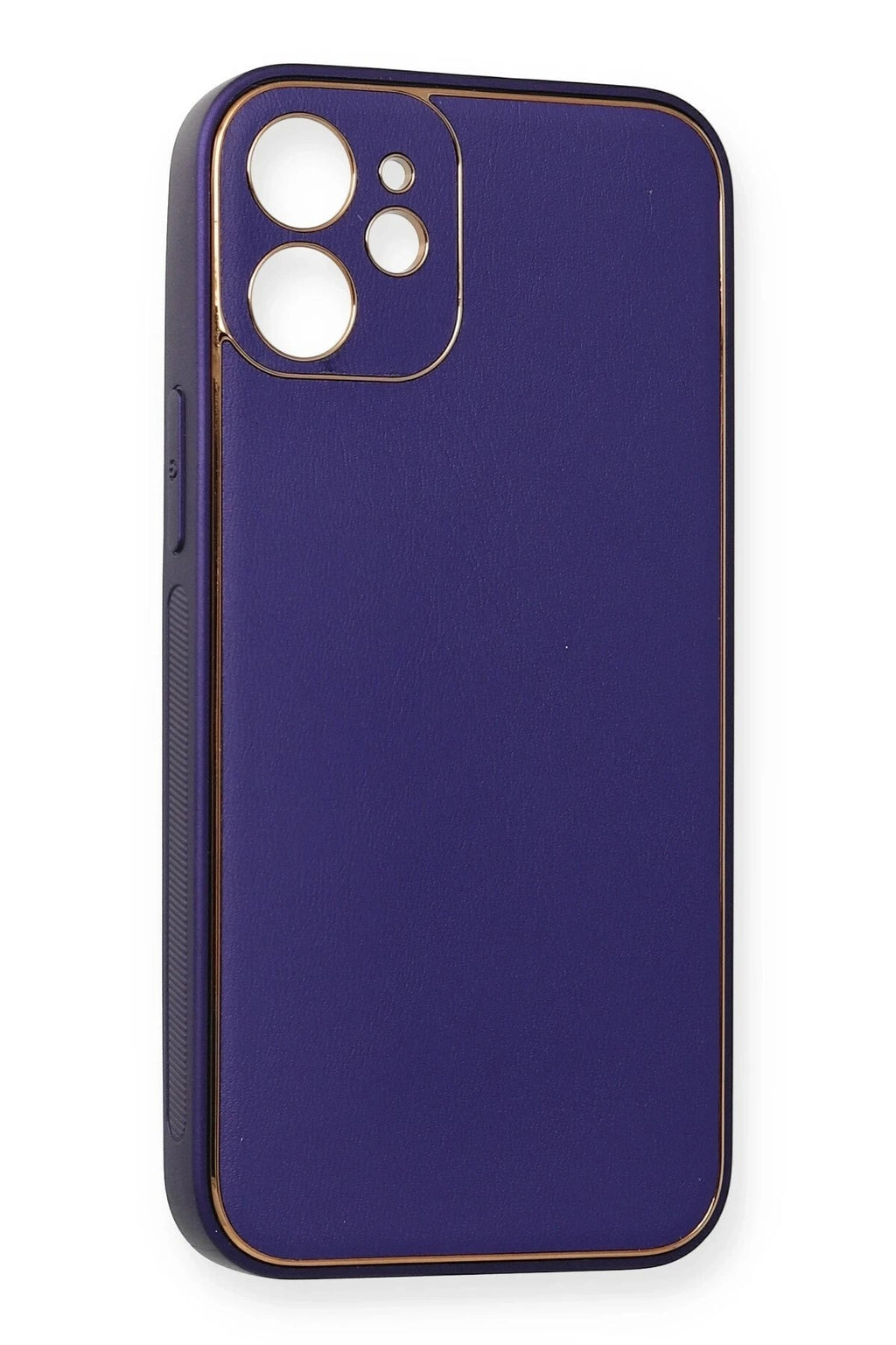 Mey İthalat® iPhone 12 Mini Kılıf Coco Deri Silikon Kapak - Mor