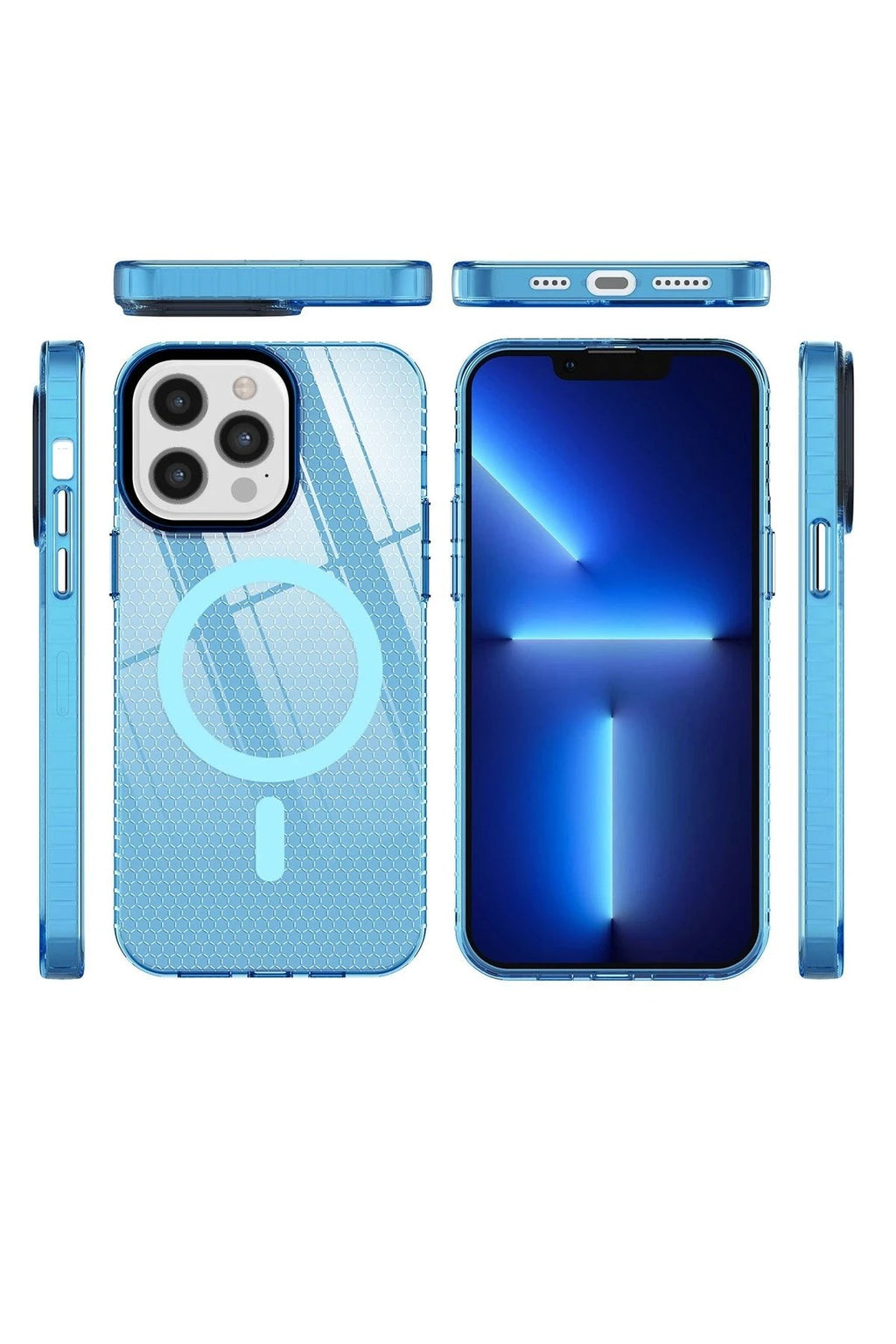 Mey İthalat® iPhone 12 Pro Max Kılıf Beta Magneticsafe Silikon - Mavi