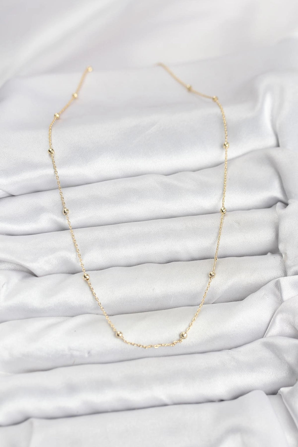 Mey İthalat® CM 14K Gold Renk Minik Top Zincirli Kadın Kolye