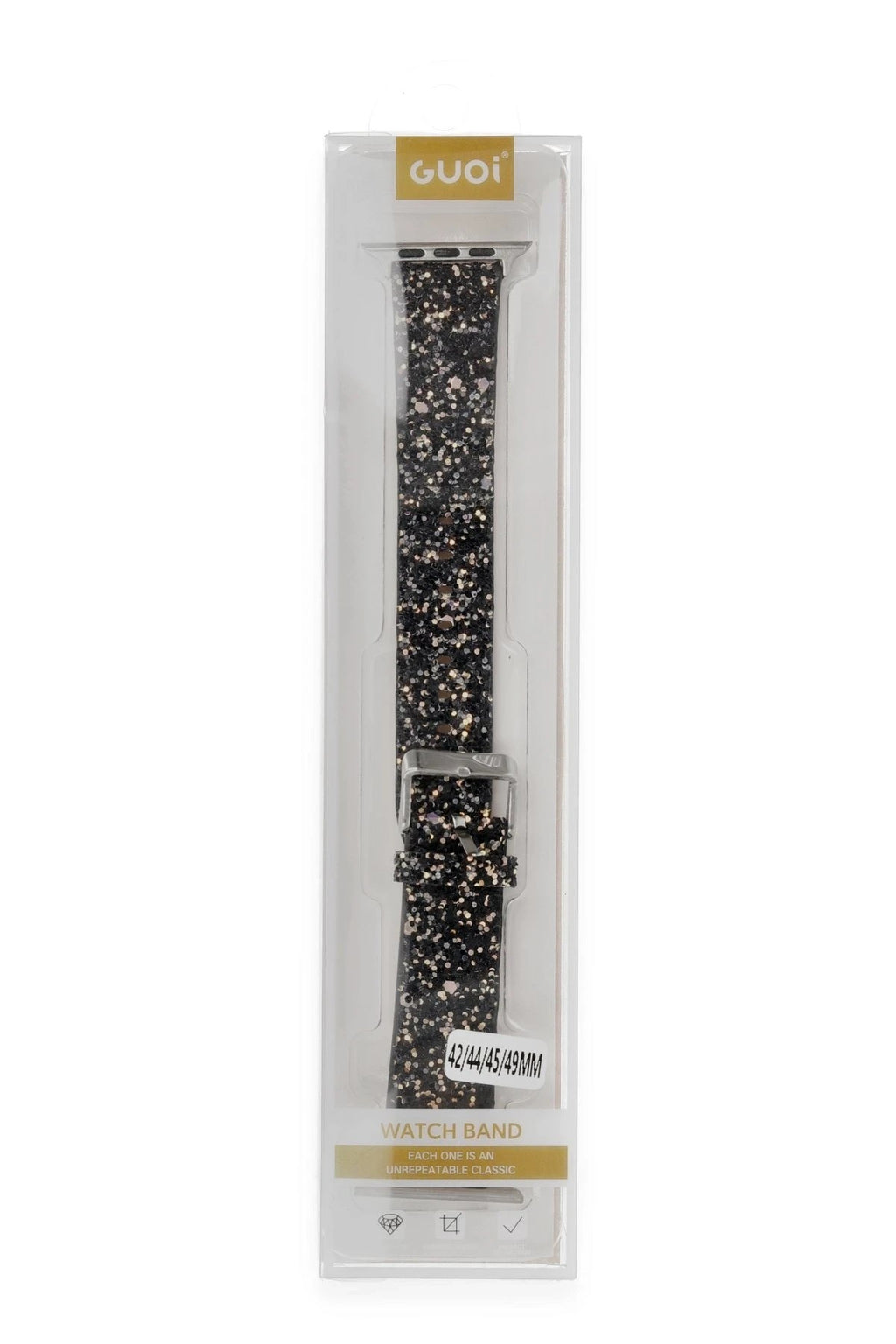Mey İthalat® Watch 42mm Starry Taşlı Kordon - Siyah
