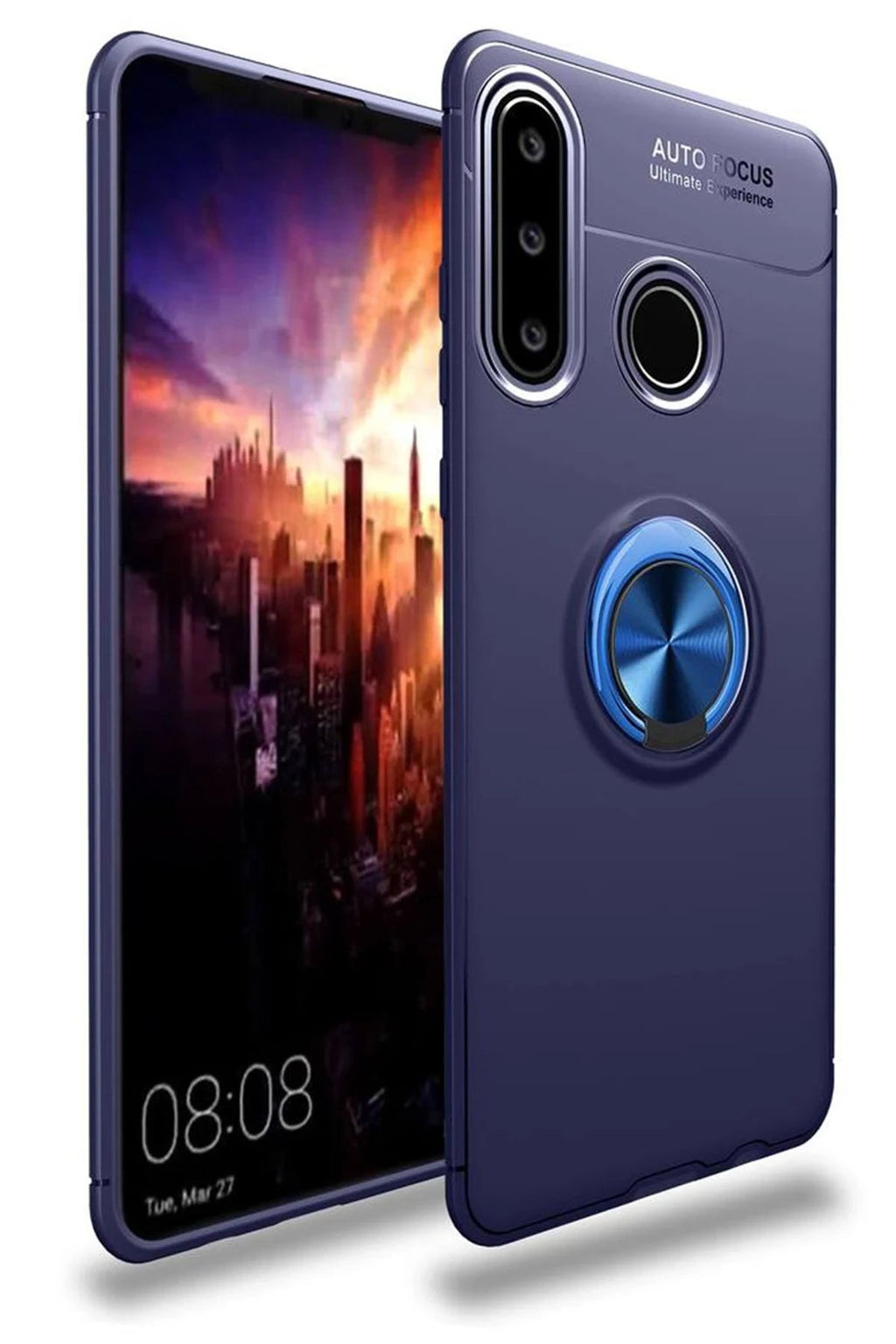 Mey İthalat® Huawei Y6P Kılıf Range Yüzüklü Silikon - Mavi