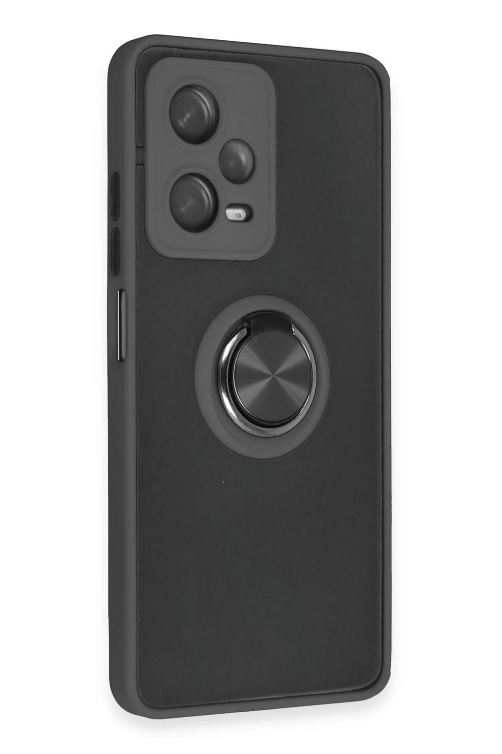 Mey İthalat® Redmi Note 12 5G Kılıf Montreal Yüzüklü Silikon Kapak - Siyah