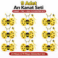 Mey İthalat® 9’lu Arı Kostüm Seti – Kanat Taç Asa