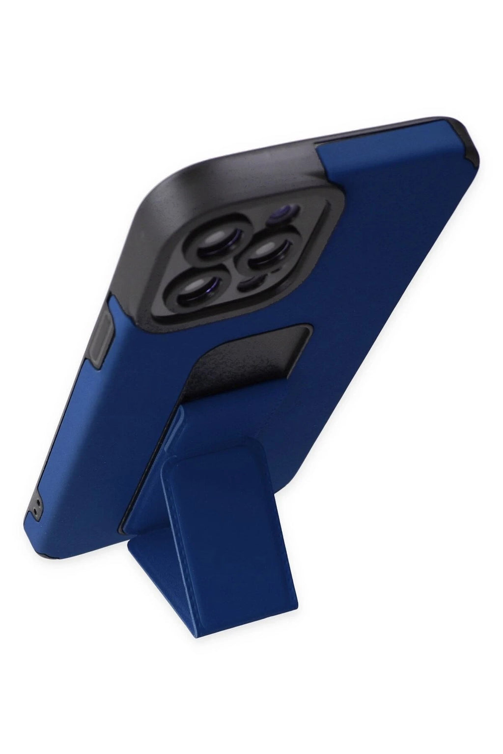 Mey İthalat® iPhone 12 Pro Max Kılıf Mega Standlı Silikon - Mavi