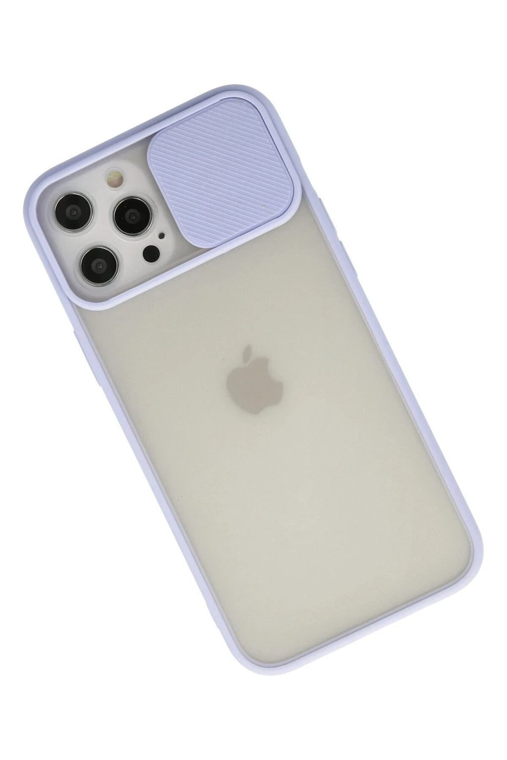 Mey İthalat® iPhone 12 Pro Max Kılıf Palm Buzlu Kamera Sürgülü Silikon - Lila