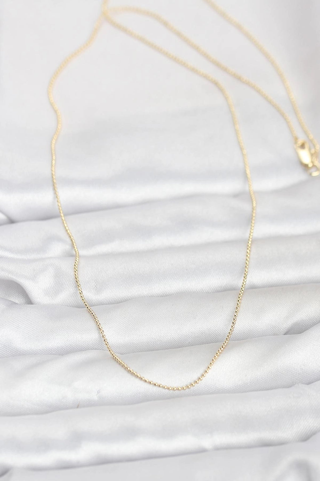 Mey İthalat® CM 14K Gold Renk İnce Top Zincirli 60 cm Kadın Kolye