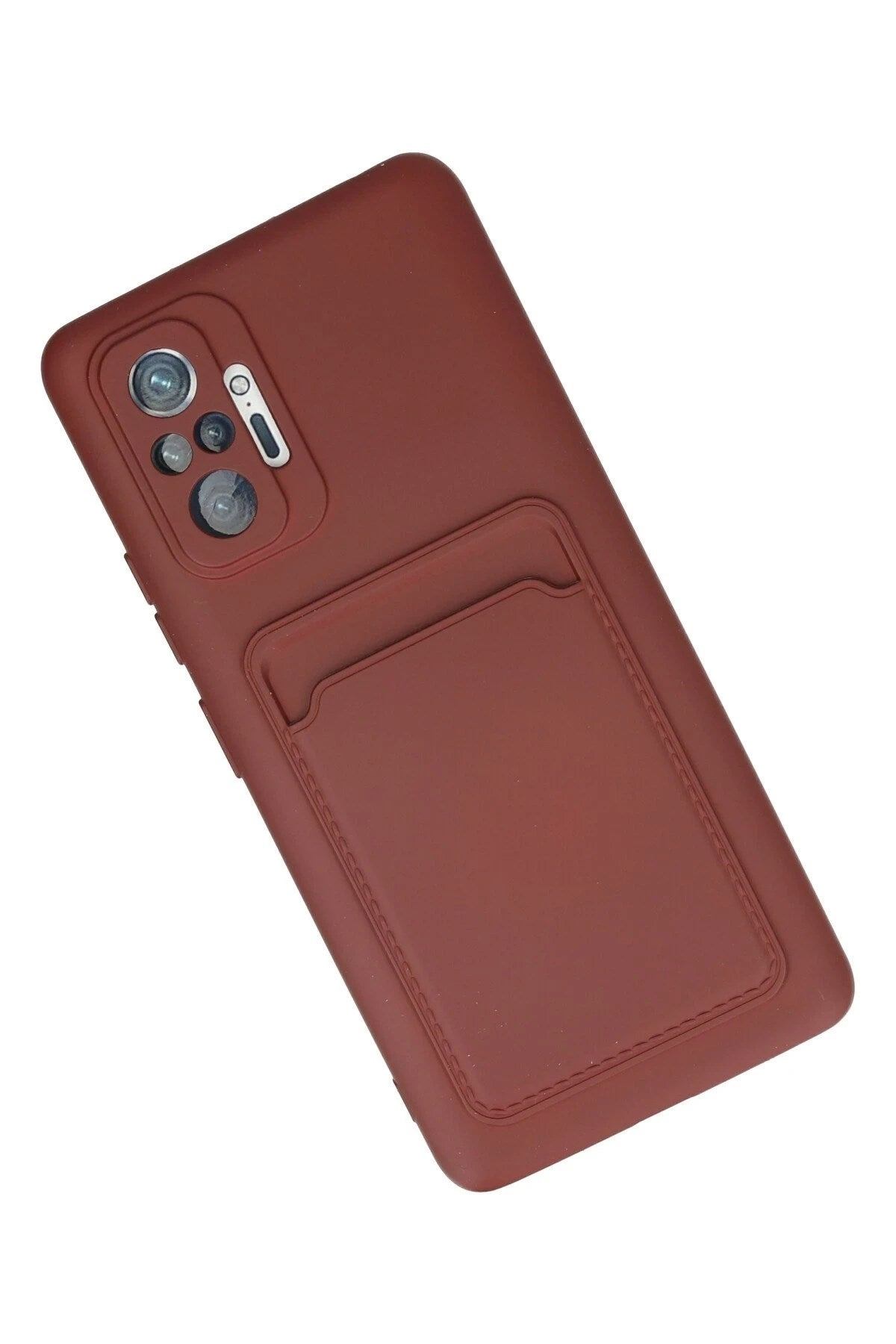 Mey İthalat® Redmi Note 10 Pro Kılıf Kelvin Kartvizitli Silikon - Bordo