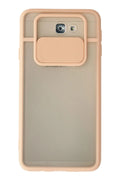Mey İthalat® Samsung Galaxy J7 Prime Kılıf Palm Buzlu Kamera Sürgülü Silikon - Pembe
