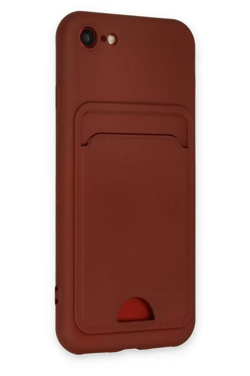 Mey İthalat® iPhone 7 Kılıf Kelvin Kartvizitli Silikon - Bordo