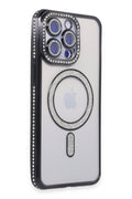Mey İthalat® iPhone 15 Pro Max Kılıf Joke Simli Magneticsafe Kılıf - Siyah