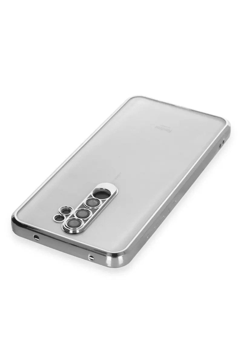 Mey İthalat® Redmi Note 8 Pro Kılıf Lensli Silikon - Gümüş