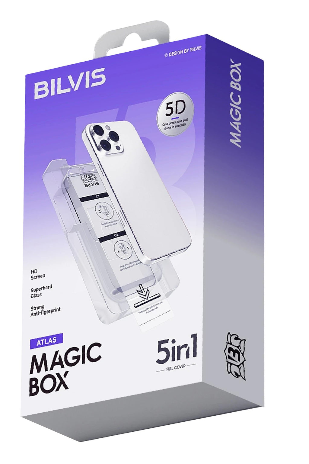 Mey İthalat® iPhone 17 Pro Bilvis 5in1 3D Magic Cam Ekran Koruyucu - Siyah