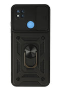 Mey İthalat® Redmi 9C Kılıf Pars Lens Yüzüklü Silikon - Siyah