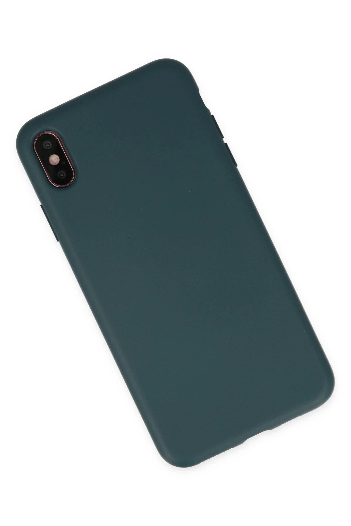 Mey İthalat® iPhone XS Max Kılıf Nano içi Kadife Silikon - Koyu Yeşil