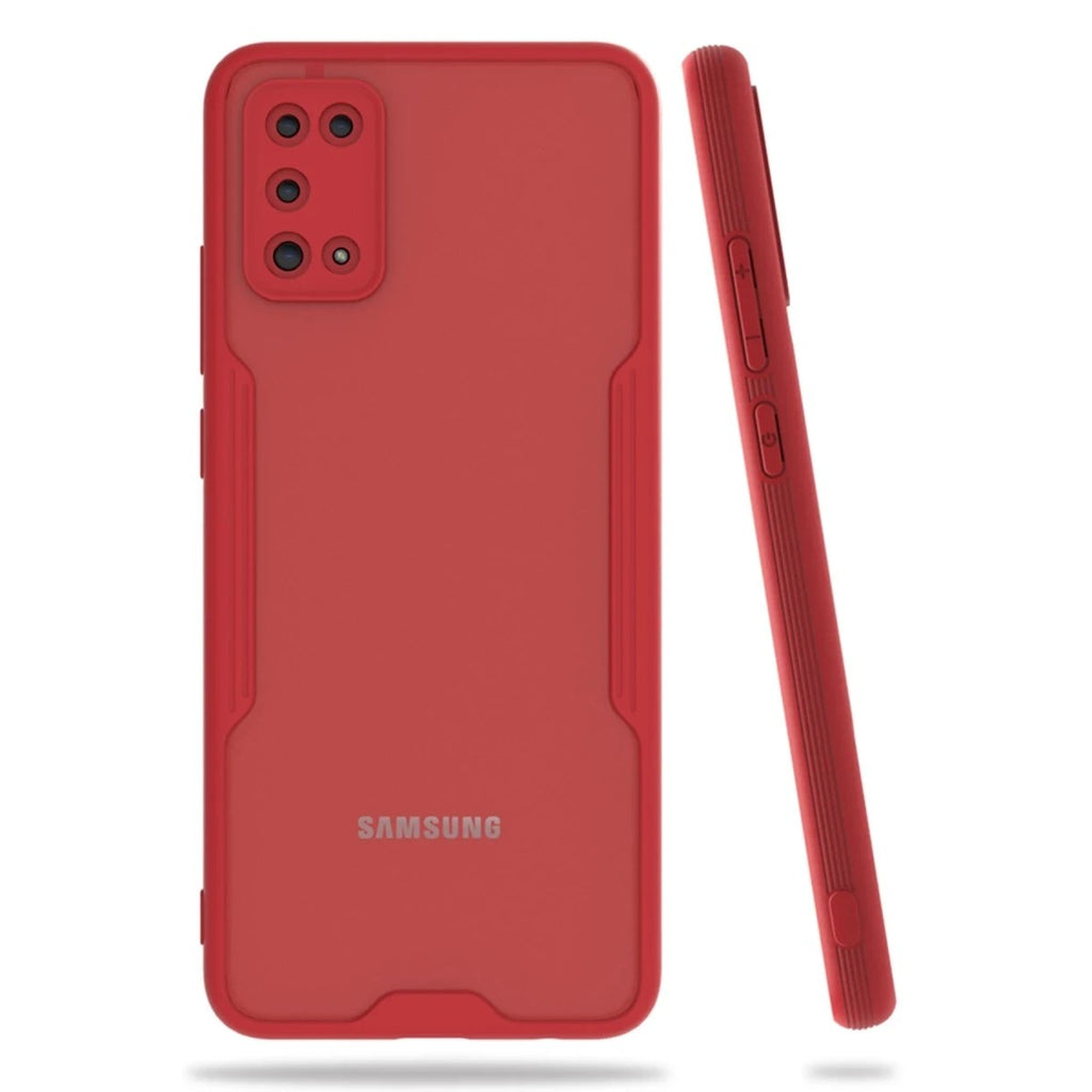 Mey İthalat® Samsung Galaxy A02S Kılıf Platin Silikon - Kırmızı
