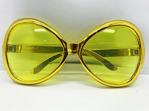Mey İthalat® Altın Renk Yeşilçam Nostalji 80li Yıllar 90lı Yıllar Parti Gözlüğü 7x16 cm