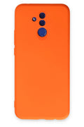 Mey İthalat® Huawei Mate 20 Lite Kılıf Nano içi Kadife Silikon - Turuncu