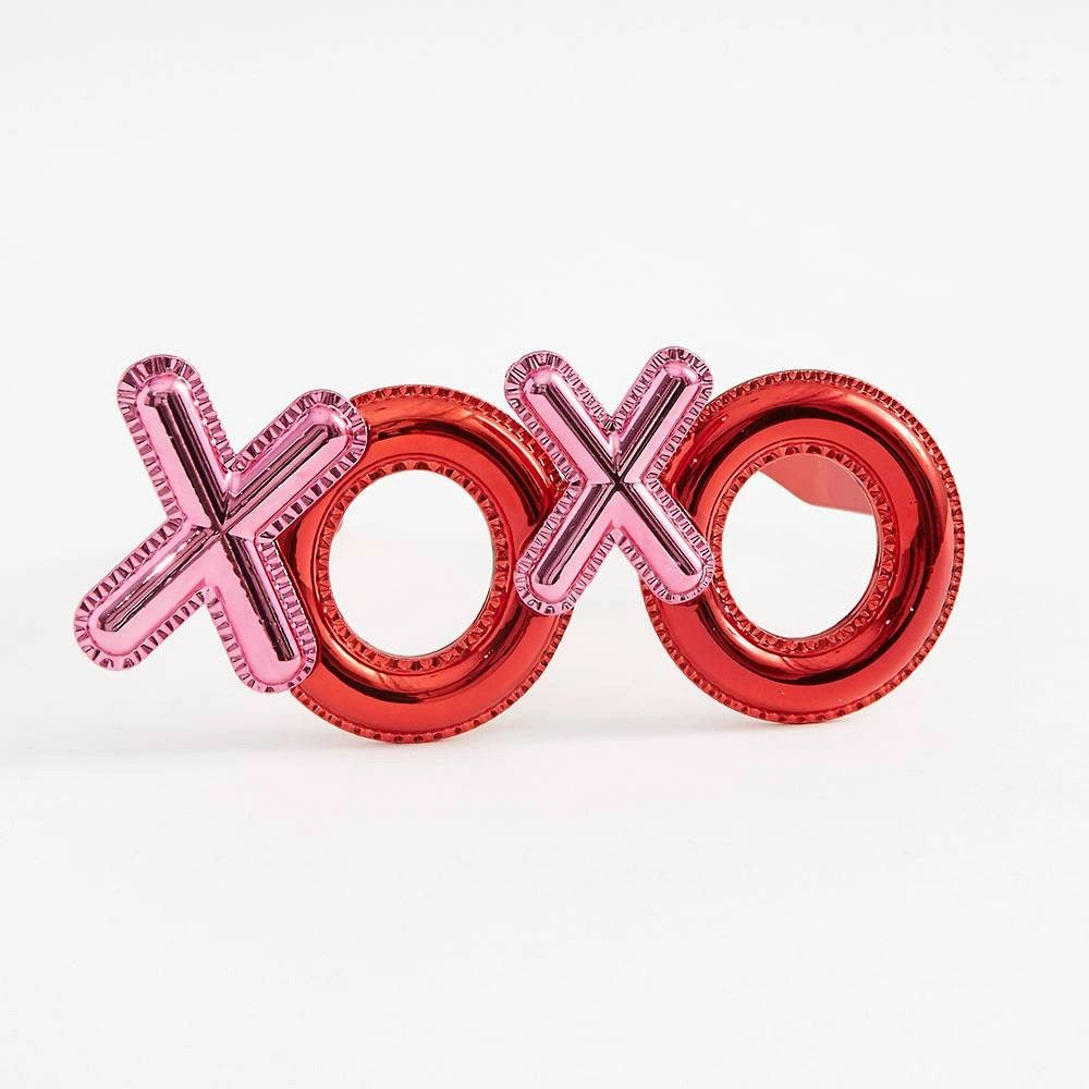 Mey İthalat® Kırmızı Renk Xoxo Yazılı Parti Gözlüğü 17x7 cm