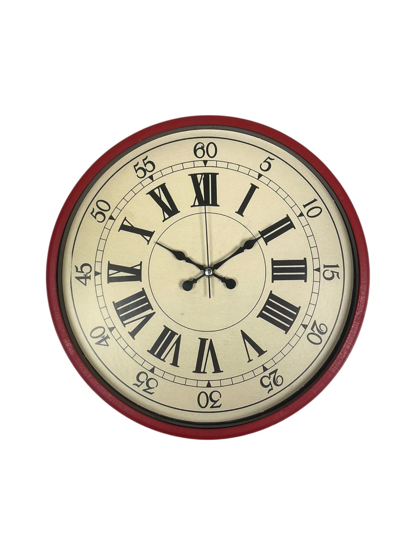 36 Cm Kırmızı Retro Duvar Saati